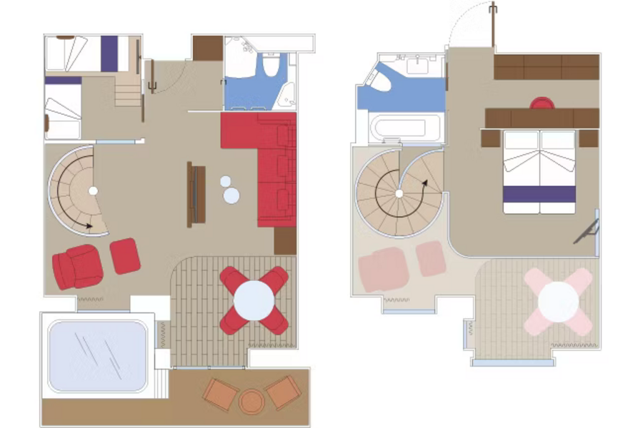 MSC Cruises MSC World Atlantic MSC Yacht Club Royal Duplex Suite Floor Plan.png